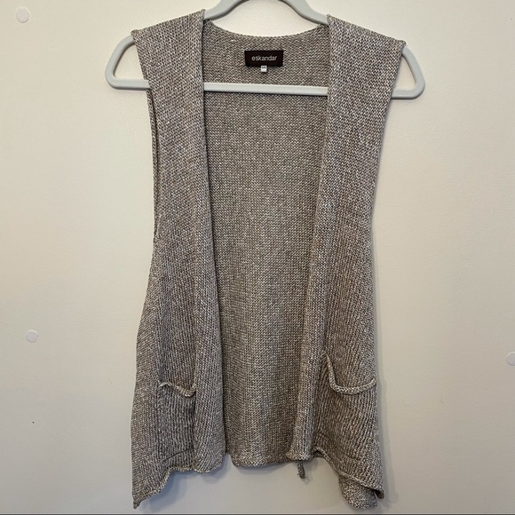 Eskandar 100% linen vest Size S - Picture 5 of 12